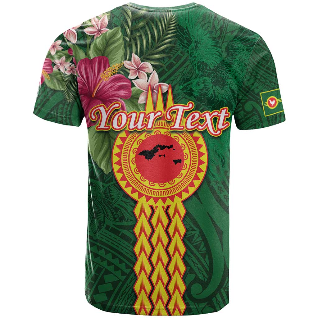 Manuʻa Islands T Shirt Polynesian Style with Rooster Tattoo and Tropical Plants