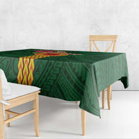 Personalised Manuʻa Islands Tablecloth Polynesian Style with Rooster Tattoo and Tropical Plants LT03 - Polynesian Pride