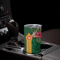 Personalised Manuʻa Tumbler Cup Polynesian Style with Rooster Tattoo and Tropical Plants LT03 - Polynesian Pride