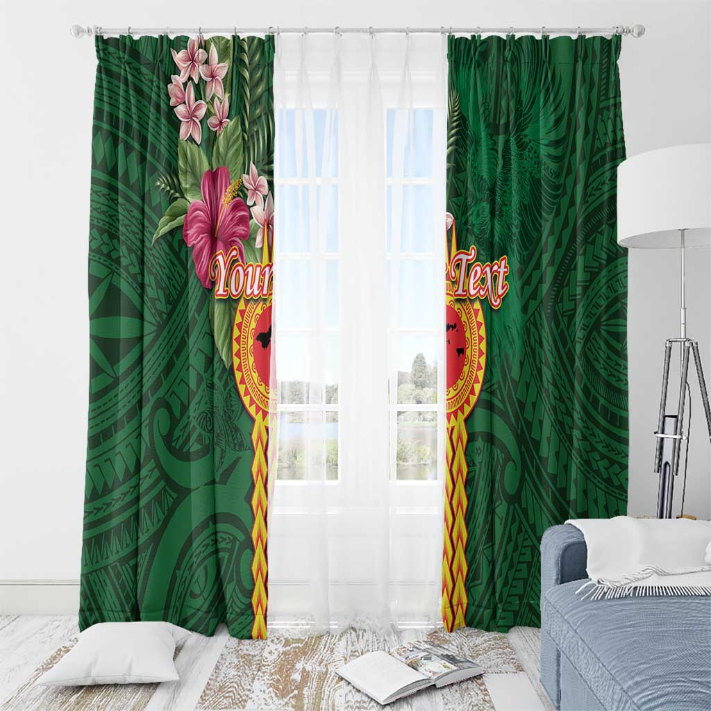 Personalised Manuʻa Islands Window Curtain Polynesian Style with Rooster Tattoo and Tropical Plants LT03 - Polynesian Pride
