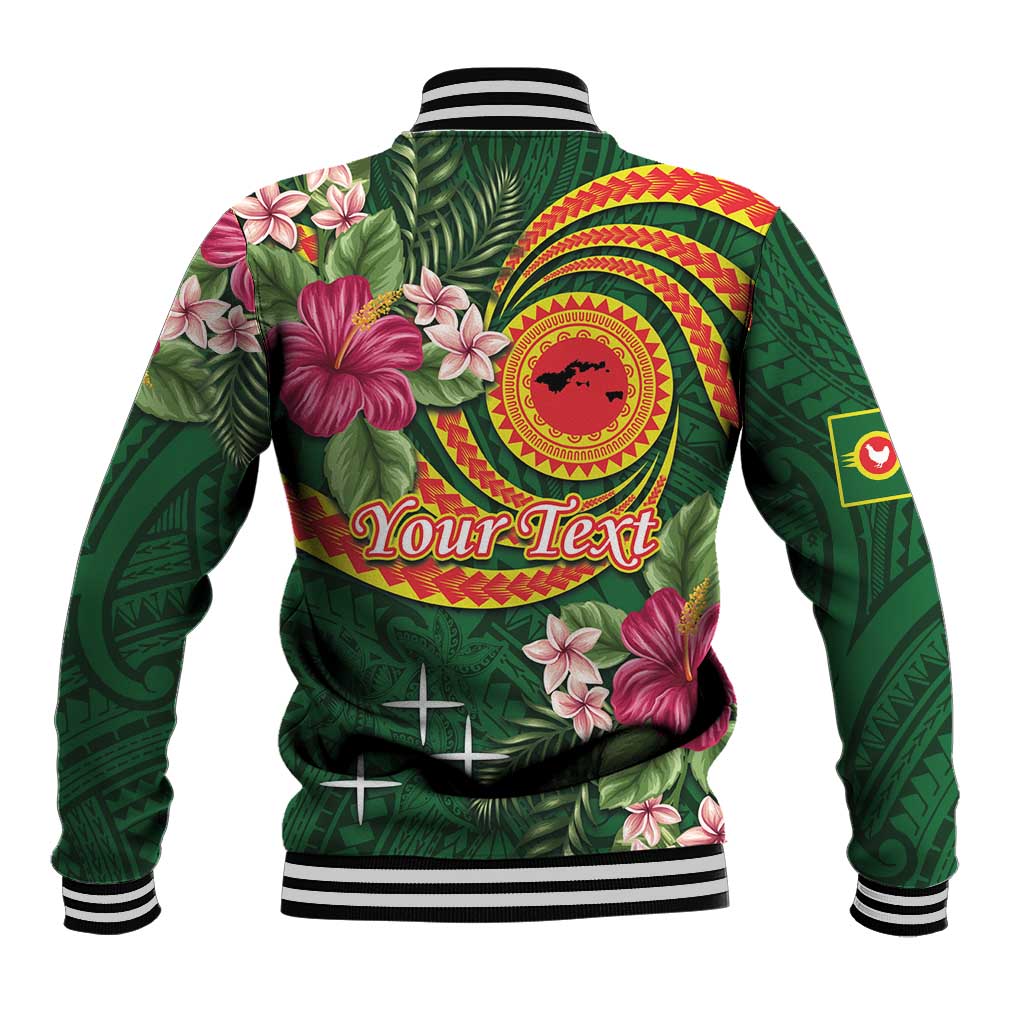 Manuʻa Islands Baseball Jacket Polynesian Art Tattoo Style and Tropical Plants