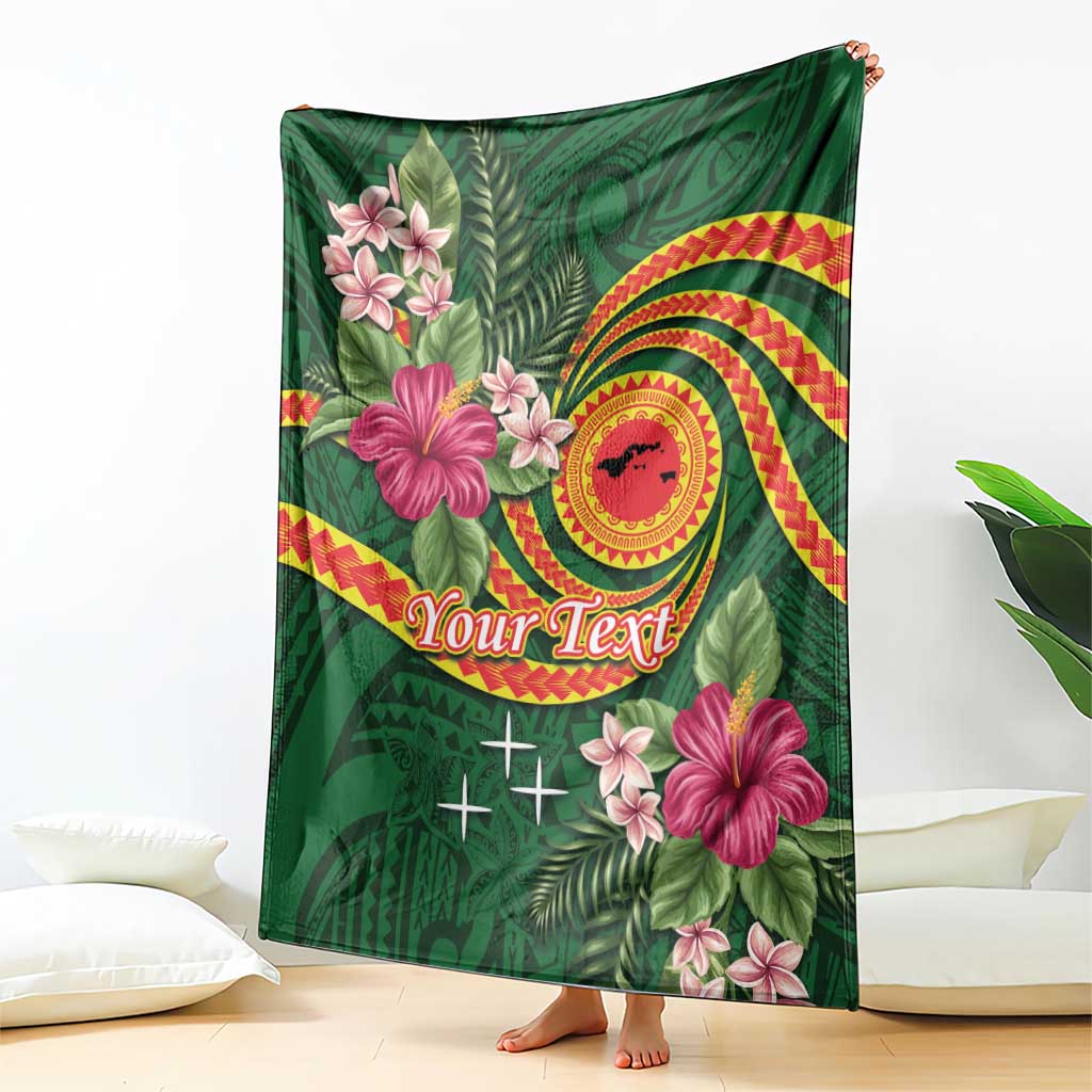 Personalised Manuʻa Islands Blanket Polynesian Art Tattoo Style and Tropical Plants LT03 - Polynesian Pride