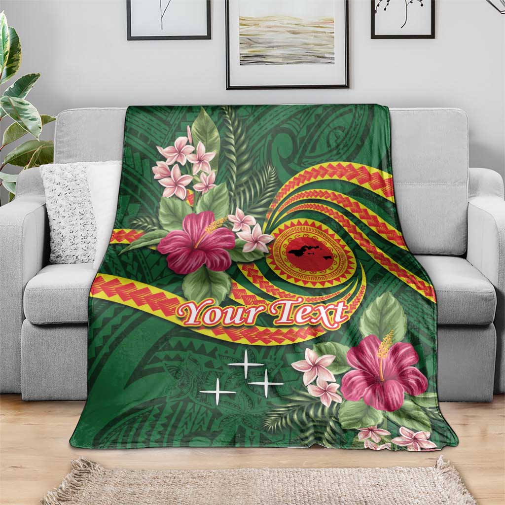 Personalised Manuʻa Islands Blanket Polynesian Art Tattoo Style and Tropical Plants LT03 - Polynesian Pride