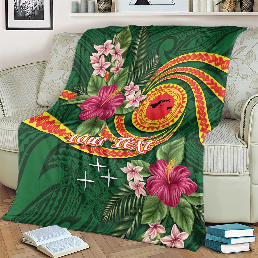 Personalised Manuʻa Islands Blanket Polynesian Art Tattoo Style and Tropical Plants LT03 - Polynesian Pride