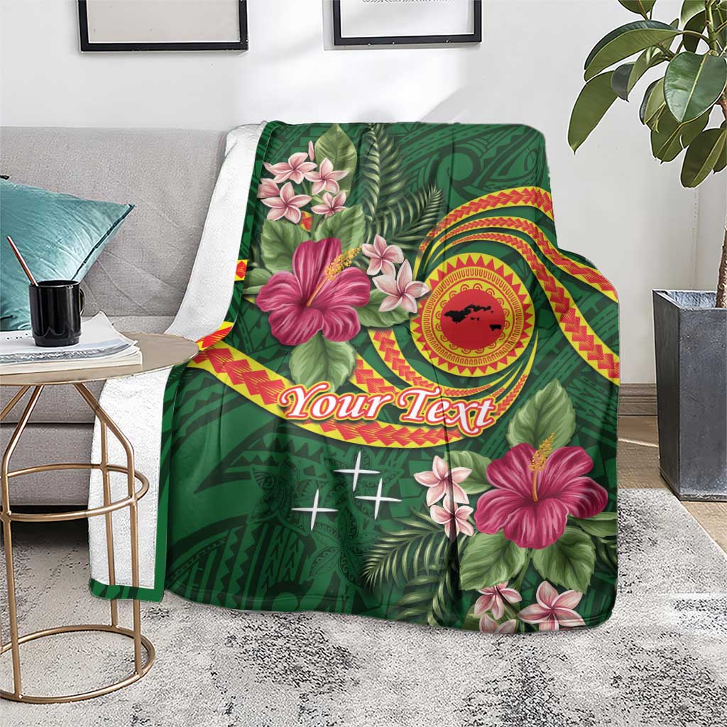 Personalised Manuʻa Islands Blanket Polynesian Art Tattoo Style and Tropical Plants LT03 - Polynesian Pride