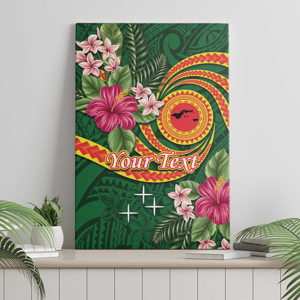 Manuʻa Islands Canvas Wall Art Polynesian Art Tattoo Style and Tropical Plants