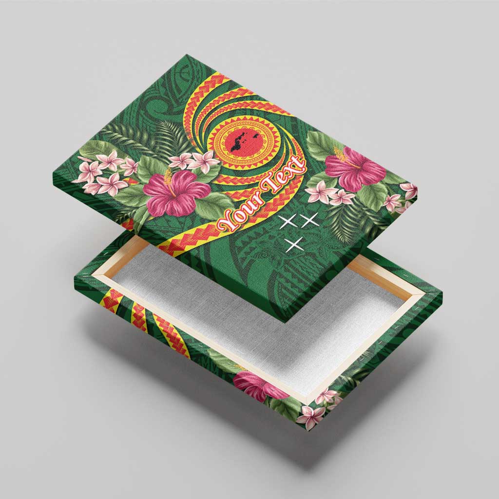 Manuʻa Islands Canvas Wall Art Polynesian Art Tattoo Style and Tropical Plants