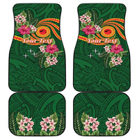 Personalised Manuʻa Islands Car Mats Polynesian Art Tattoo Style and Tropical Plants LT03 - Polynesian Pride