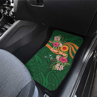 Personalised Manuʻa Islands Car Mats Polynesian Art Tattoo Style and Tropical Plants LT03 - Polynesian Pride