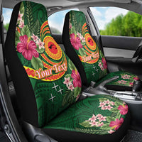 Manuʻa Islands Car Seat Cover Polynesian Art Tattoo Style and Tropical Plants
