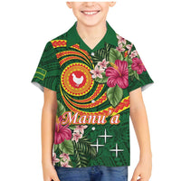 Manuʻa Islands Family Matching Mermaid Dress and Hawaiian Shirt Polynesian Art Tattoo Style and Tropical Plants
