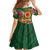 Manuʻa Islands Family Matching Off Shoulder Maxi Dress and Hawaiian Shirt Polynesian Art Tattoo Style and Tropical Plants