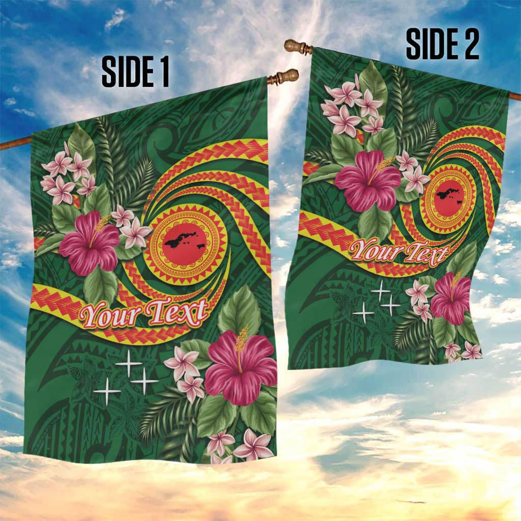 Personalised Manuʻa Islands Garden Flag Polynesian Art Tattoo Style and Tropical Plants LT03 - Polynesian Pride