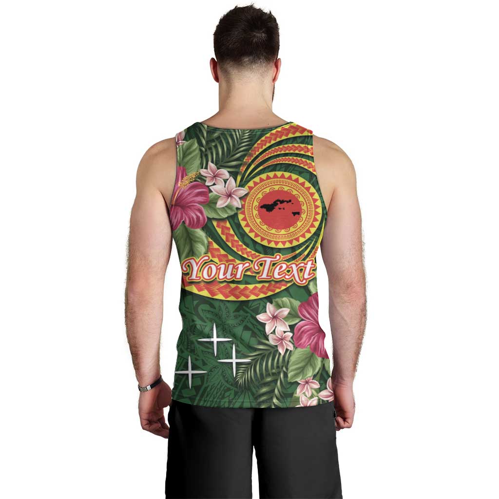 Personalised Manuʻa Islands Men Tank Top Polynesian Art Tattoo Style and Tropical Plants LT03 - Polynesian Pride