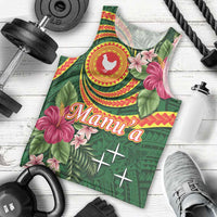 Personalised Manuʻa Islands Men Tank Top Polynesian Art Tattoo Style and Tropical Plants LT03 - Polynesian Pride