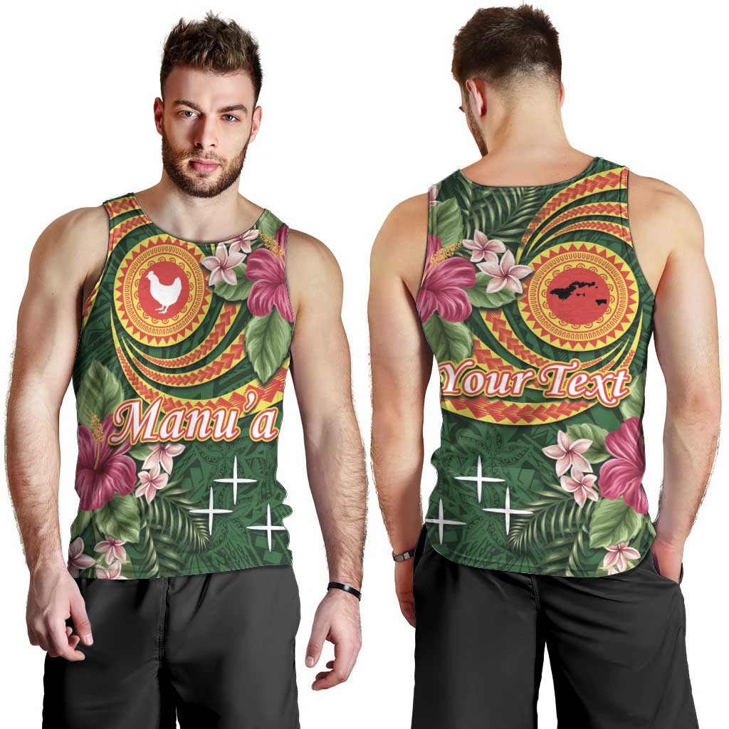 Personalised Manuʻa Islands Men Tank Top Polynesian Art Tattoo Style and Tropical Plants LT03 - Polynesian Pride