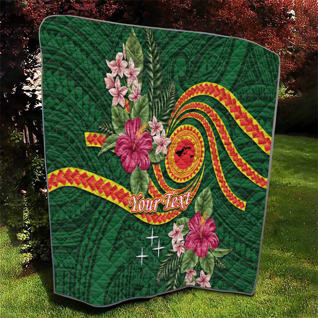 Manuʻa Islands Quilt Polynesian Art Tattoo Style and Tropical Plants