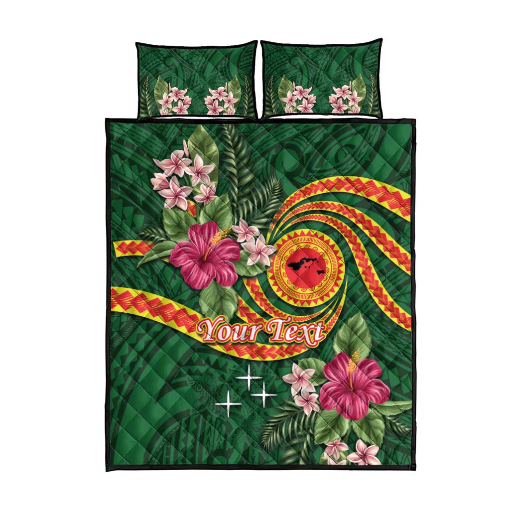 Personalised Manuʻa Islands Quilt Bed Set Polynesian Art Tattoo Style and Tropical Plants LT03 - Polynesian Pride