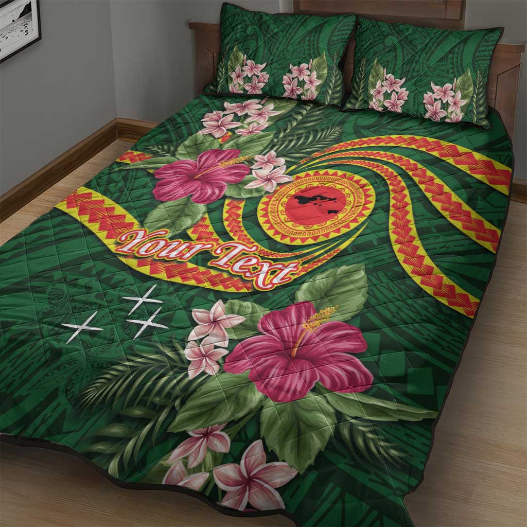 Personalised Manuʻa Islands Quilt Bed Set Polynesian Art Tattoo Style and Tropical Plants LT03 - Polynesian Pride