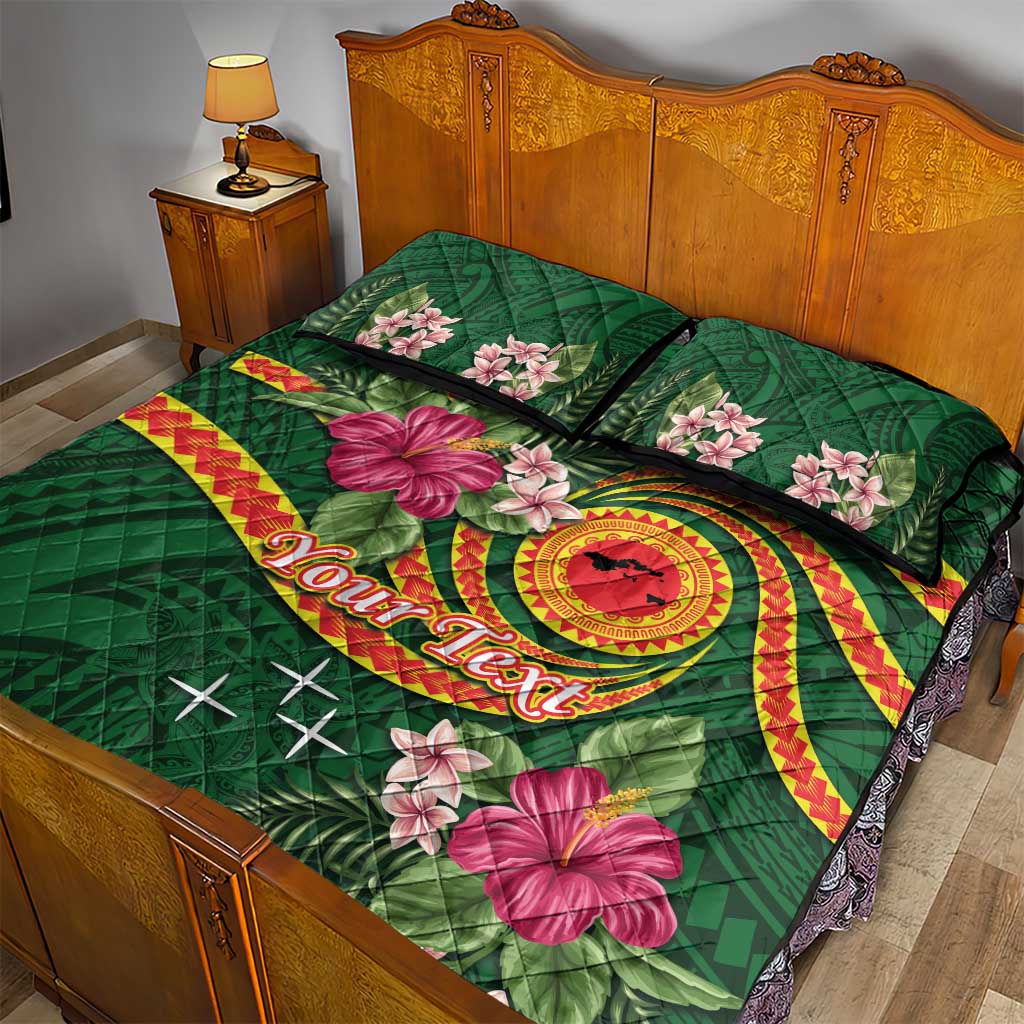 Personalised Manuʻa Islands Quilt Bed Set Polynesian Art Tattoo Style and Tropical Plants LT03 - Polynesian Pride