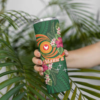 Manu'a Skinny Tumbler Polynesian Art Tattoo Style and Tropical Plants