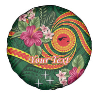 Manuʻa Islands Spare Tire Cover Polynesian Art Tattoo Style and Tropical Plants