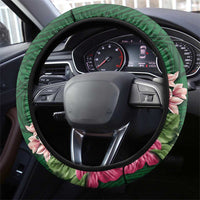 Manuʻa Islands Steering Wheel Cover Polynesian Art Tattoo Style and Tropical Plants LT03 - Polynesian Pride
