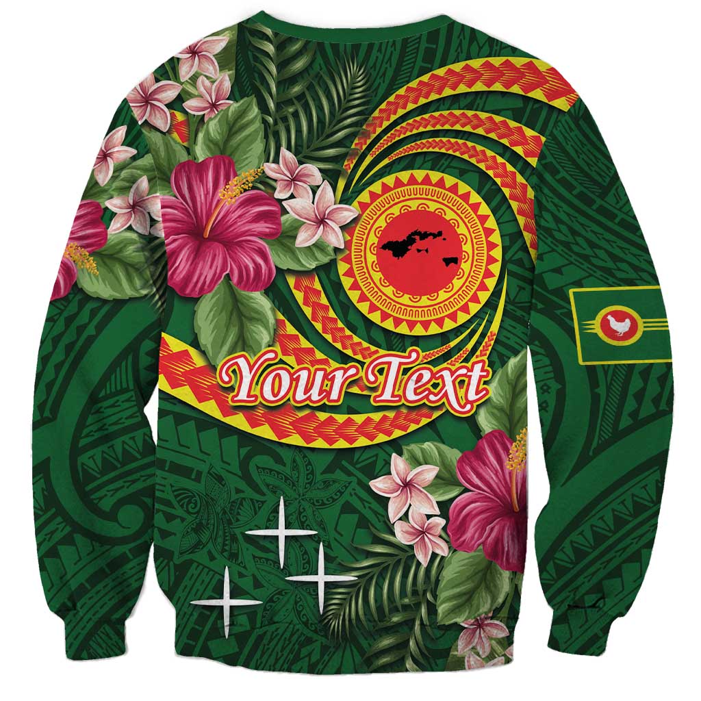 Personalised Manuʻa Islands Sweatshirt Polynesian Art Tattoo Style and Tropical Plants LT03 - Polynesian Pride