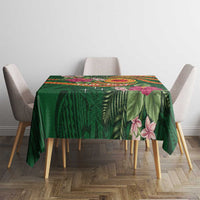 Personalised Manuʻa Islands Tablecloth Polynesian Art Tattoo Style and Tropical Plants LT03 - Polynesian Pride