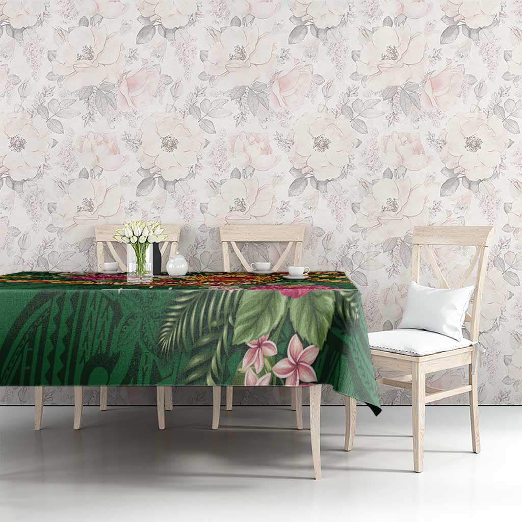 Personalised Manuʻa Islands Tablecloth Polynesian Art Tattoo Style and Tropical Plants LT03 - Polynesian Pride