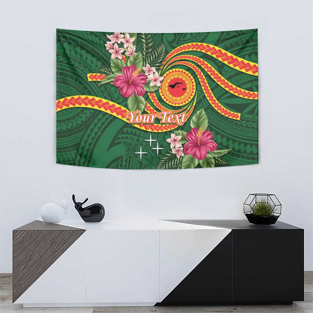 Manuʻa Islands Tapestry Polynesian Art Tattoo Style and Tropical Plants