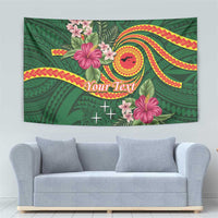 Manuʻa Islands Tapestry Polynesian Art Tattoo Style and Tropical Plants