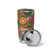 Personalised Manuʻa Tumbler Cup Polynesian Art Tattoo Style and Tropical Plants LT03 - Polynesian Pride