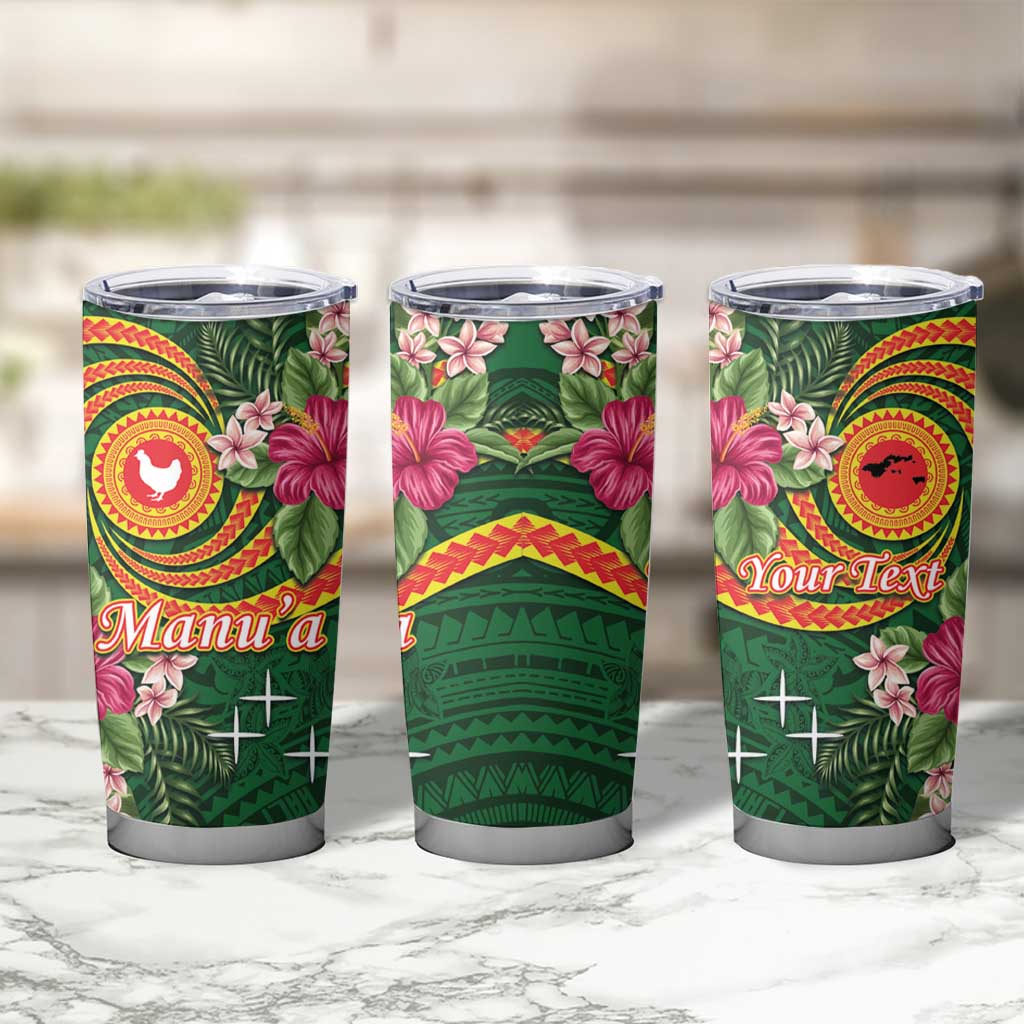 Personalised Manuʻa Tumbler Cup Polynesian Art Tattoo Style and Tropical Plants LT03 - Polynesian Pride
