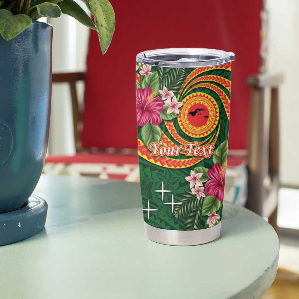 Personalised Manuʻa Tumbler Cup Polynesian Art Tattoo Style and Tropical Plants LT03 - Polynesian Pride
