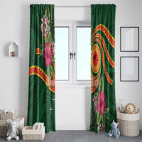 Personalised Manuʻa Islands Window Curtain Polynesian Art Tattoo Style and Tropical Plants LT03 - Polynesian Pride