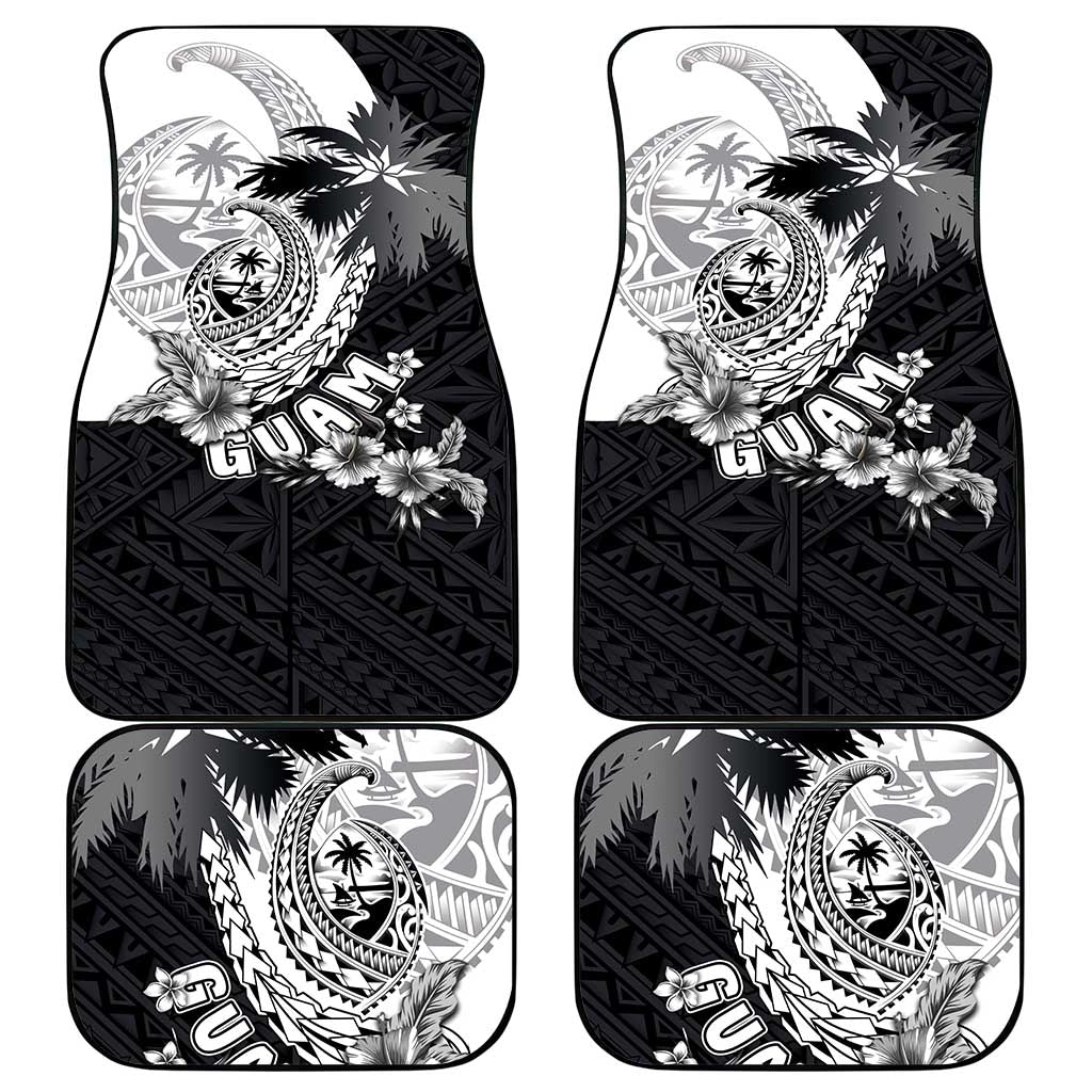 Hafa Adai Guam Car Mats Polynesian Palm Tree Tattoo Hibiscus and Plumeria Art