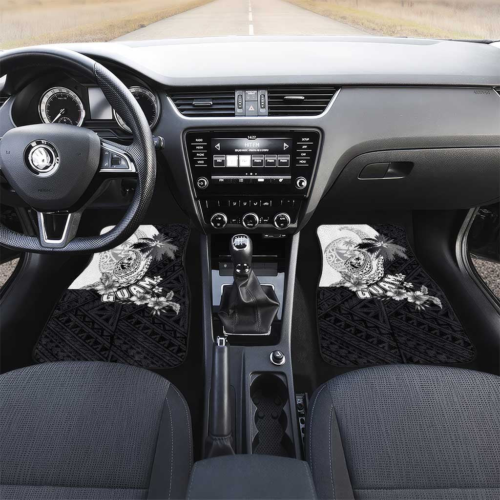Hafa Adai Guam Car Mats Polynesian Palm Tree Tattoo Hibiscus and Plumeria Art