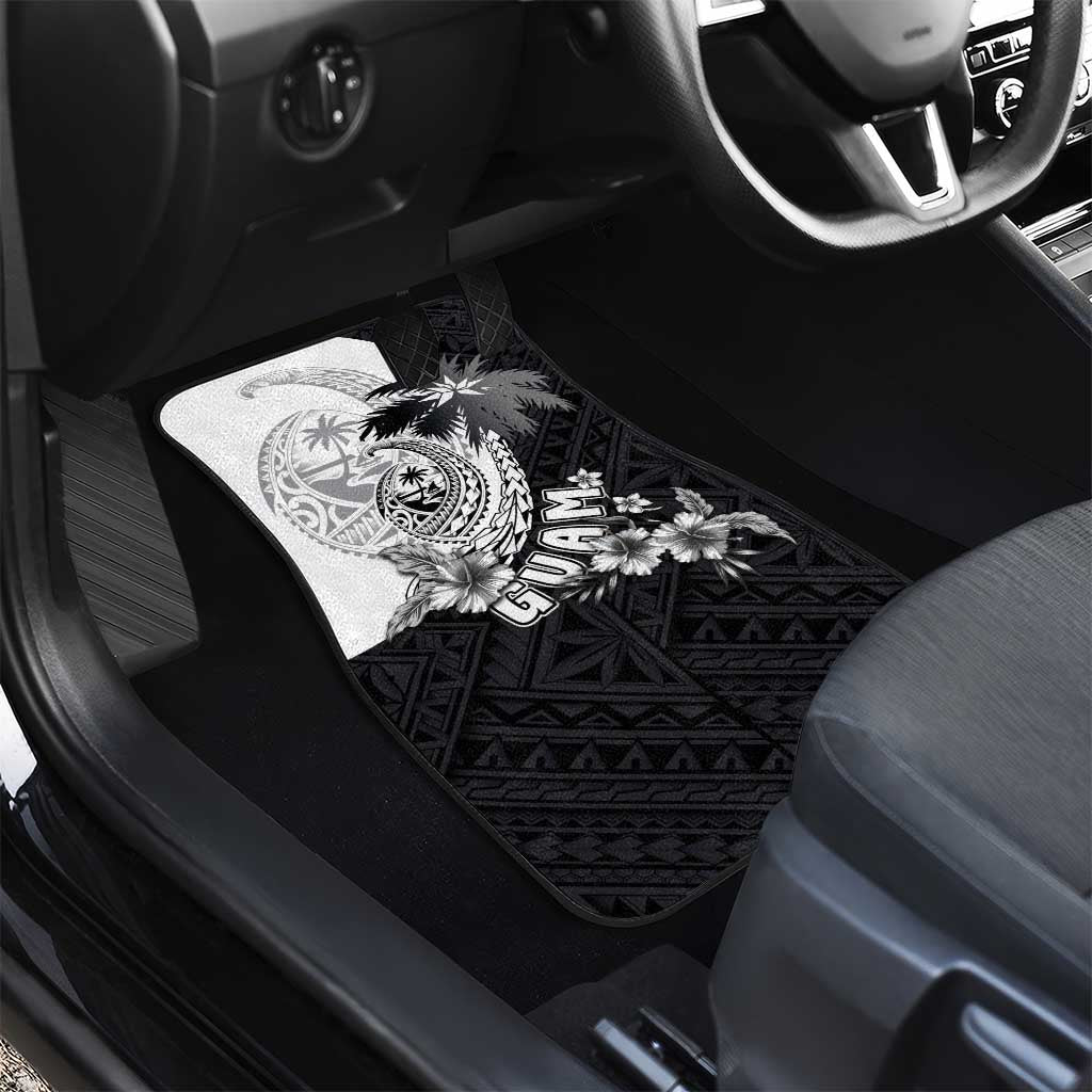 Hafa Adai Guam Car Mats Polynesian Palm Tree Tattoo Hibiscus and Plumeria Art