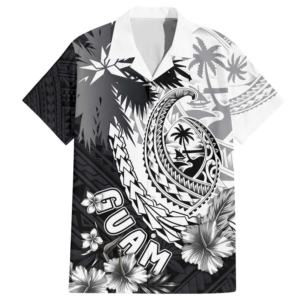 Hafa Adai Guam Family Matching Long Sleeve Bodycon Dress and Hawaiian Shirt Polynesian Palm Tree Tattoo Hibiscus and Plumeria Art
