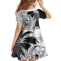 Hafa Adai Guam Family Matching Short Sleeve Bodycon Dress and Hawaiian Shirt Polynesian Palm Tree Tattoo Hibiscus and Plumeria Art