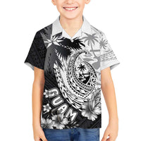 Hafa Adai Guam Kid Hawaiian Shirt Polynesian Palm Tree Tattoo Hibiscus and Plumeria Art