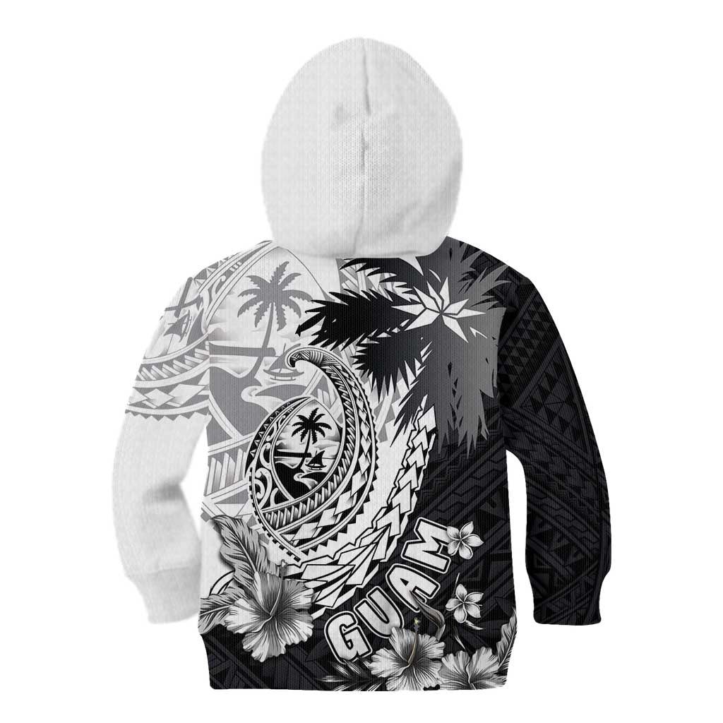 Hafa Adai Guam Kid Hoodie Polynesian Palm Tree Tattoo Hibiscus and Plumeria Art