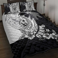 Hafa Adai Guam Quilt Bed Set Polynesian Palm Tree Tattoo Hibiscus and Plumeria Art