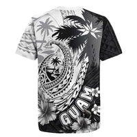 Hafa Adai Guam Rugby Jersey Polynesian Palm Tree Tattoo Hibiscus and Plumeria Art
