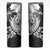 Hafa Adai Guam Skinny Tumbler Polynesian Palm Tree Tattoo Hibiscus and Plumeria Art