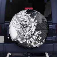 Hafa Adai Guam Spare Tire Cover Polynesian Palm Tree Tattoo Hibiscus and Plumeria Art