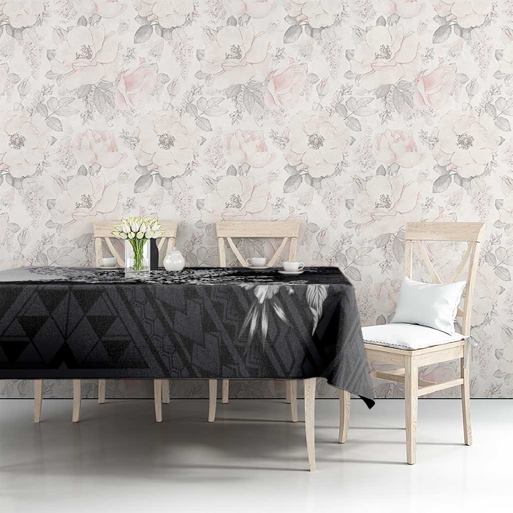 Hafa Adai Guam Tablecloth Polynesian Palm Tree Tattoo Hibiscus and Plumeria Art