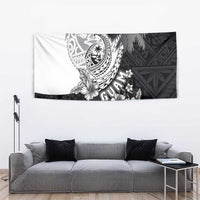 Hafa Adai Guam Tapestry Polynesian Palm Tree Tattoo Hibiscus and Plumeria Art
