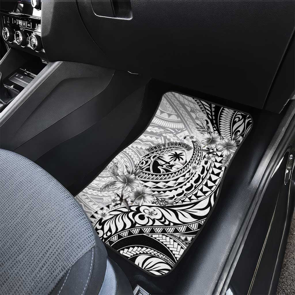 Guam-Land of the Chamorro Car Mats Polynesian Tattoo Style Hibiscus and Plumeria Art